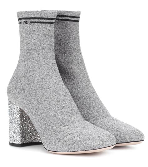 miu miu shoes silver|Miu Miu boots.